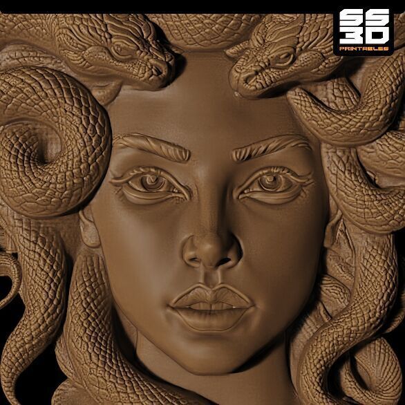Medusa Relief 3D 3D print model_4