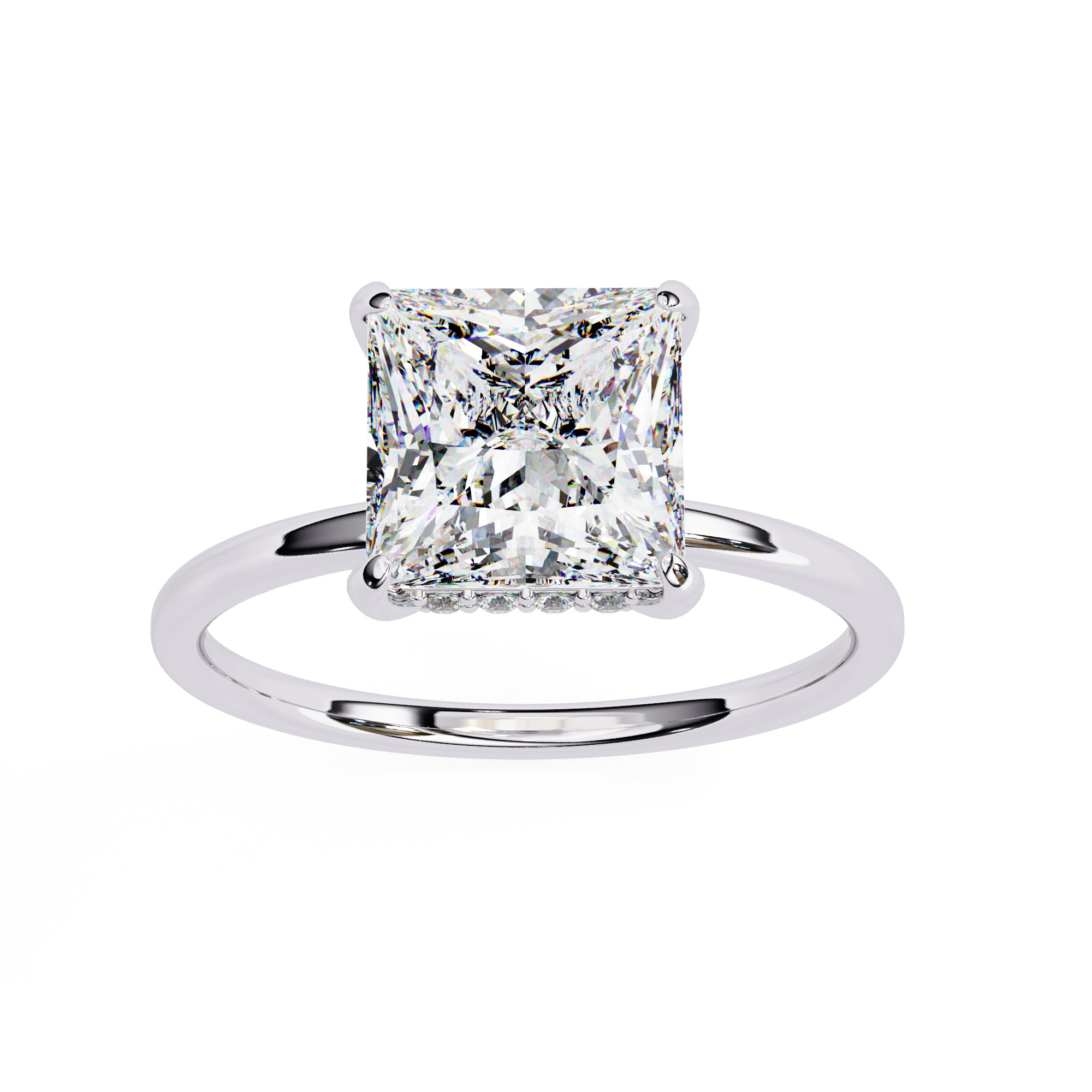 Mono Diamond Solitaire  Ring 360 animation renders 3dm stl  3D print model_9