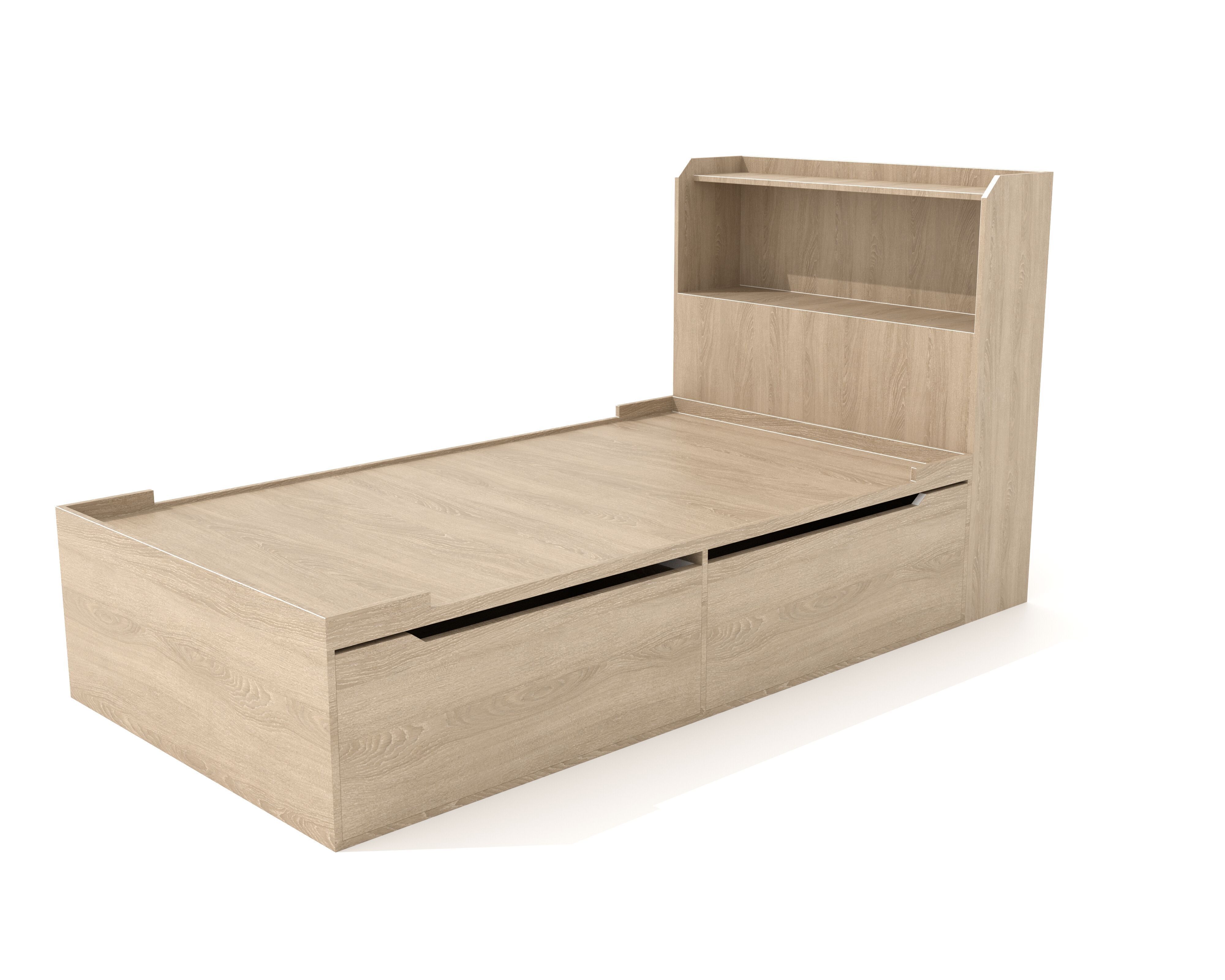 bed for one Low-poly 3D model_1