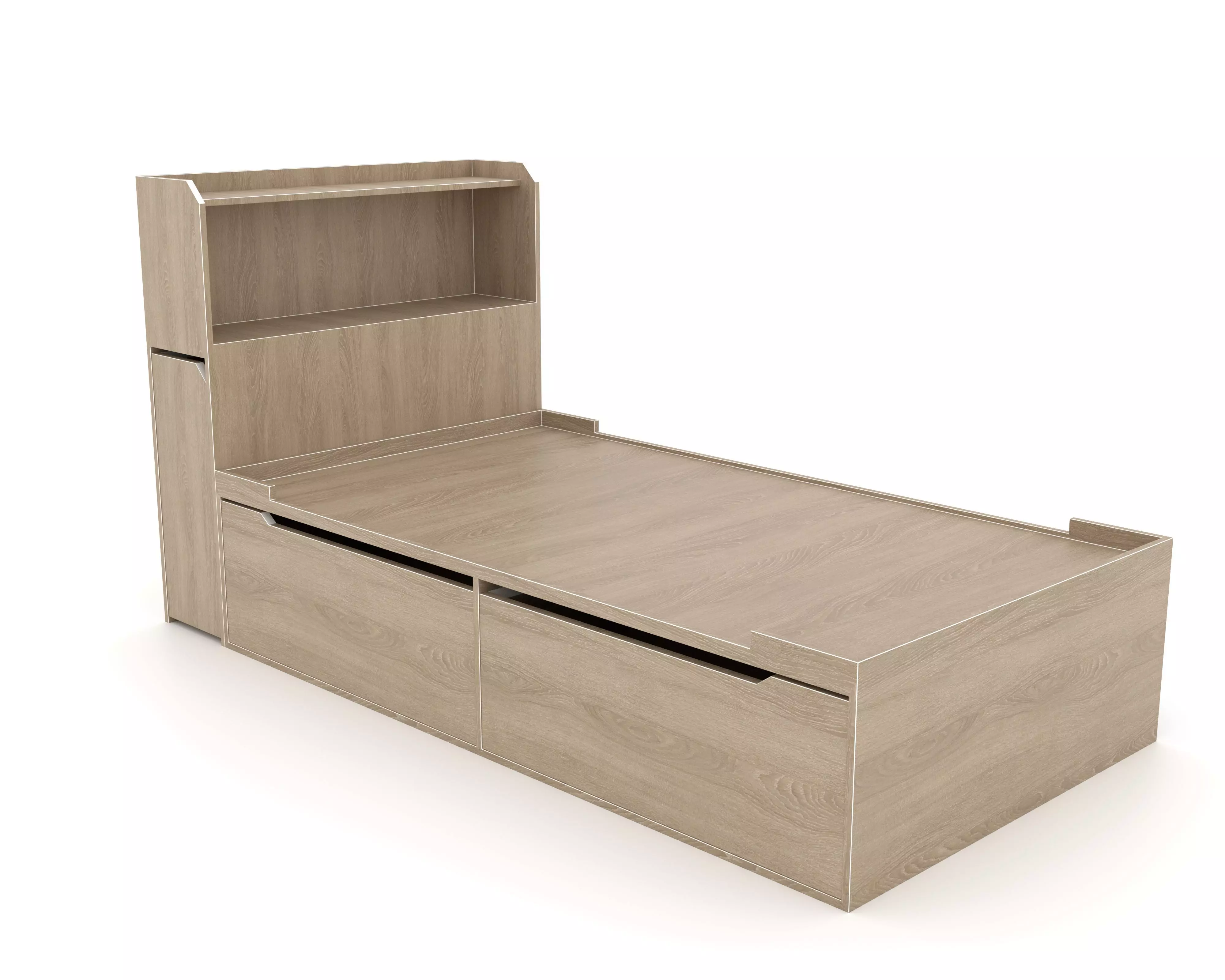 bed for one Low-poly 3D model_0