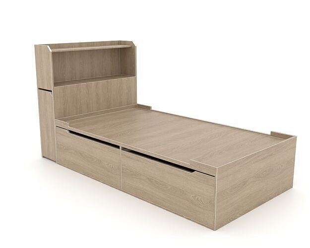 bed for one Low-poly 3D model