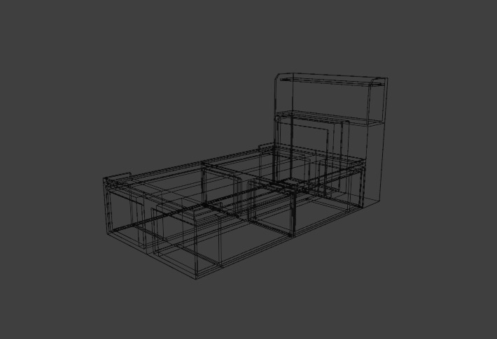 bed for one Low-poly 3D model_5