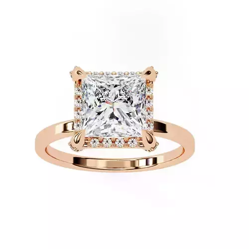 Halo Solitaire Diamond Ring 360 animation renders 3dm stl  3D print model