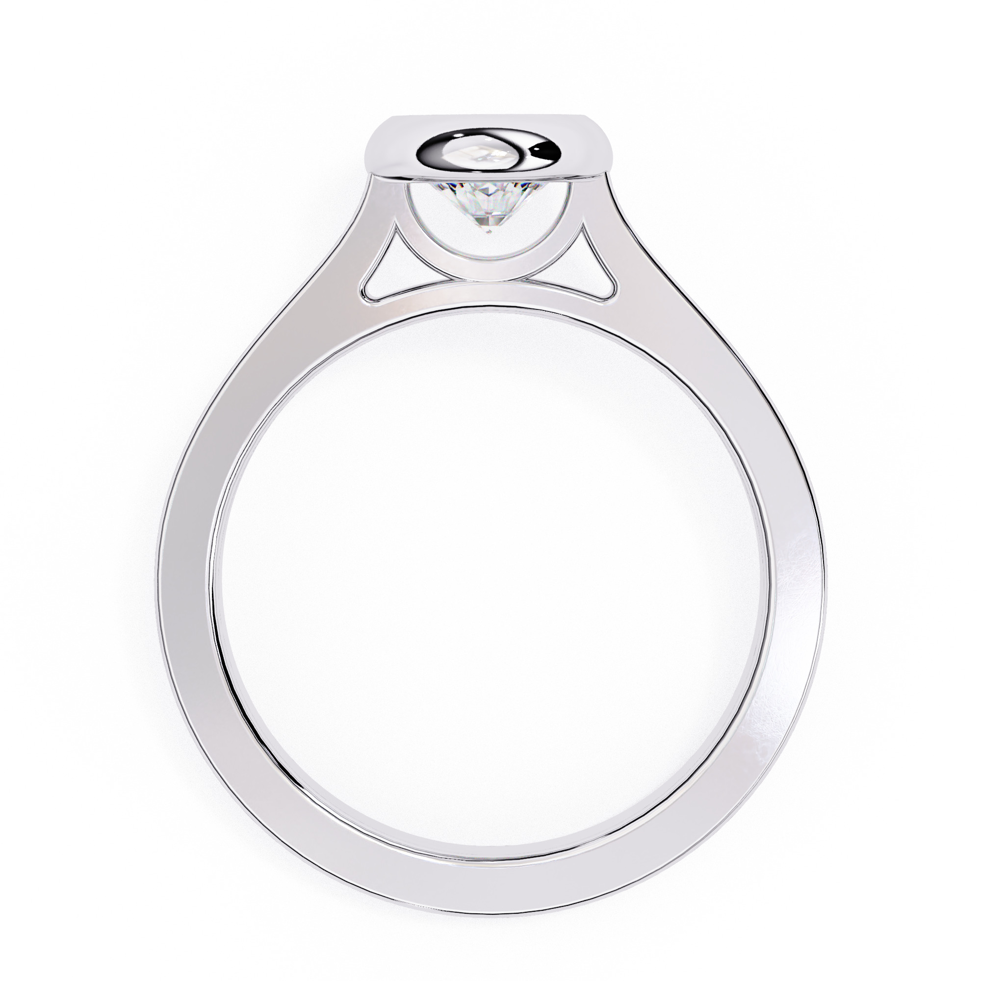 Mono Diamond Solitaire  Ring 360 animation renders 3dm stl  3D print model_4
