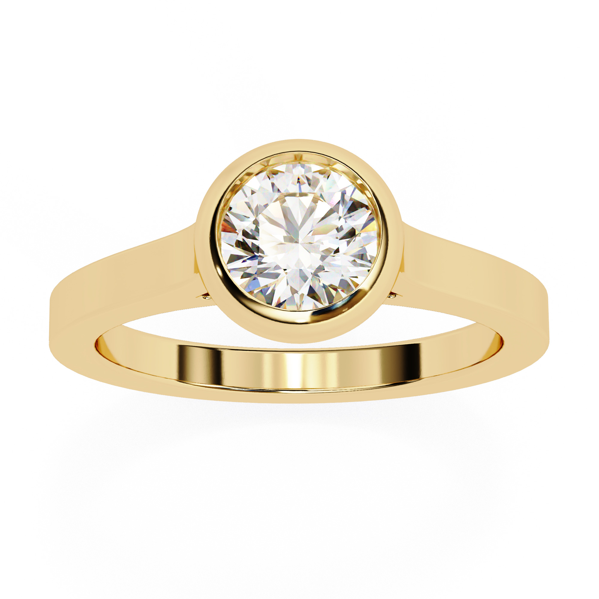 Mono Diamond Solitaire  Ring 360 animation renders 3dm stl  3D print model_8