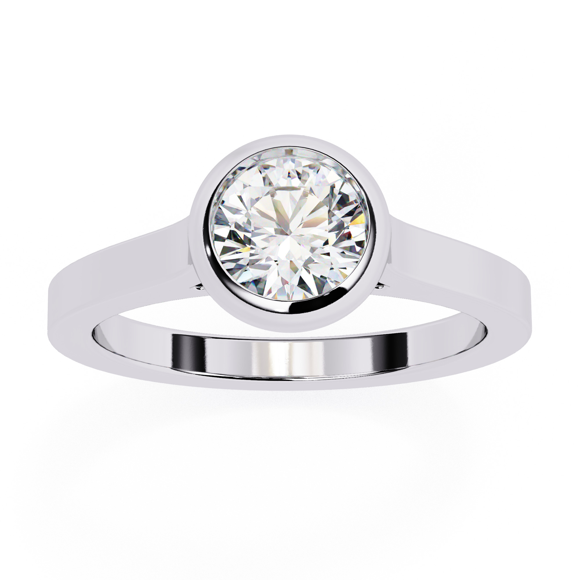 Mono Diamond Solitaire  Ring 360 animation renders 3dm stl  3D print model_7