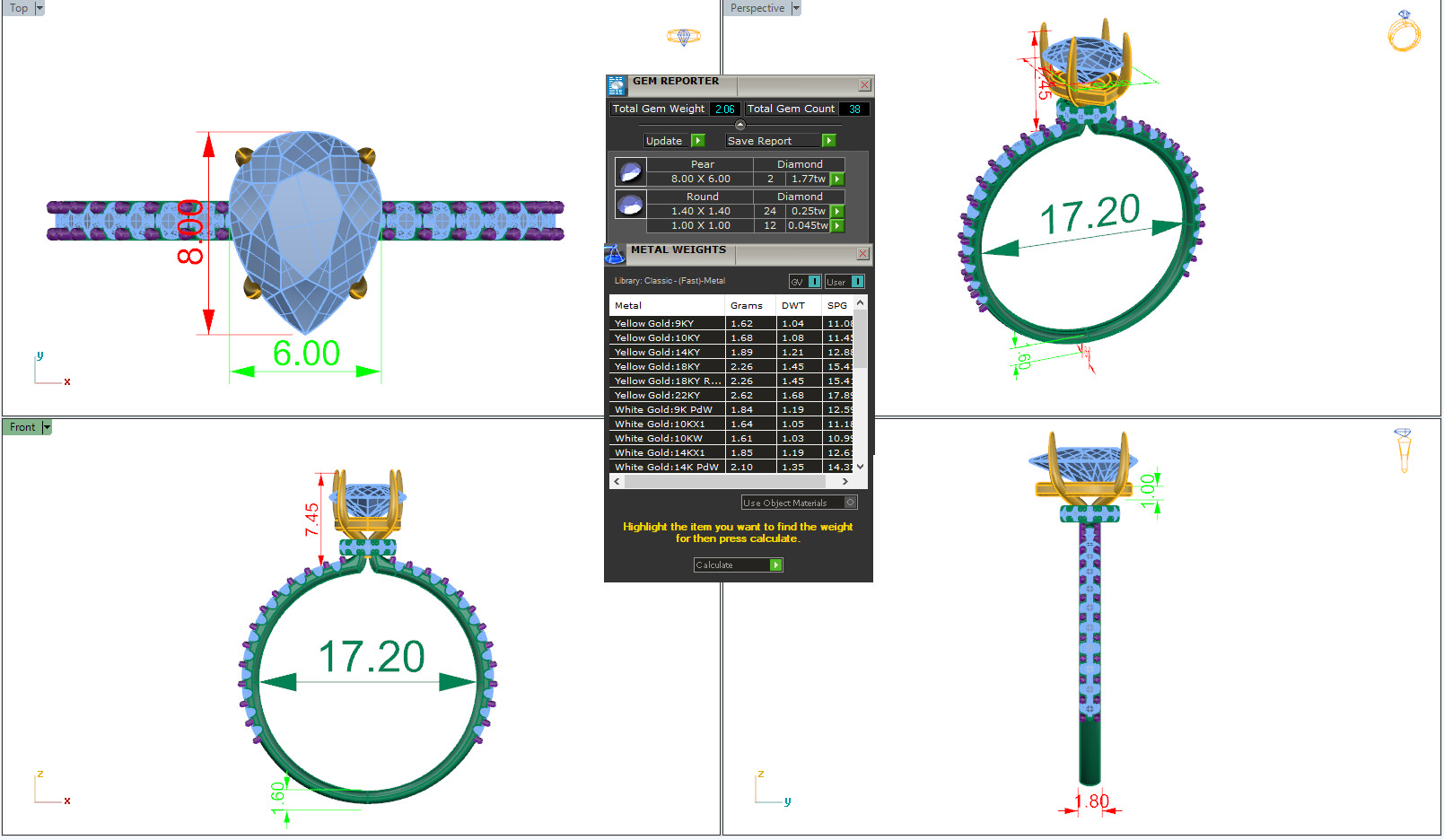 Solitaire Diamond Ring 360 animation renders 3dm stl  3D print model_4
