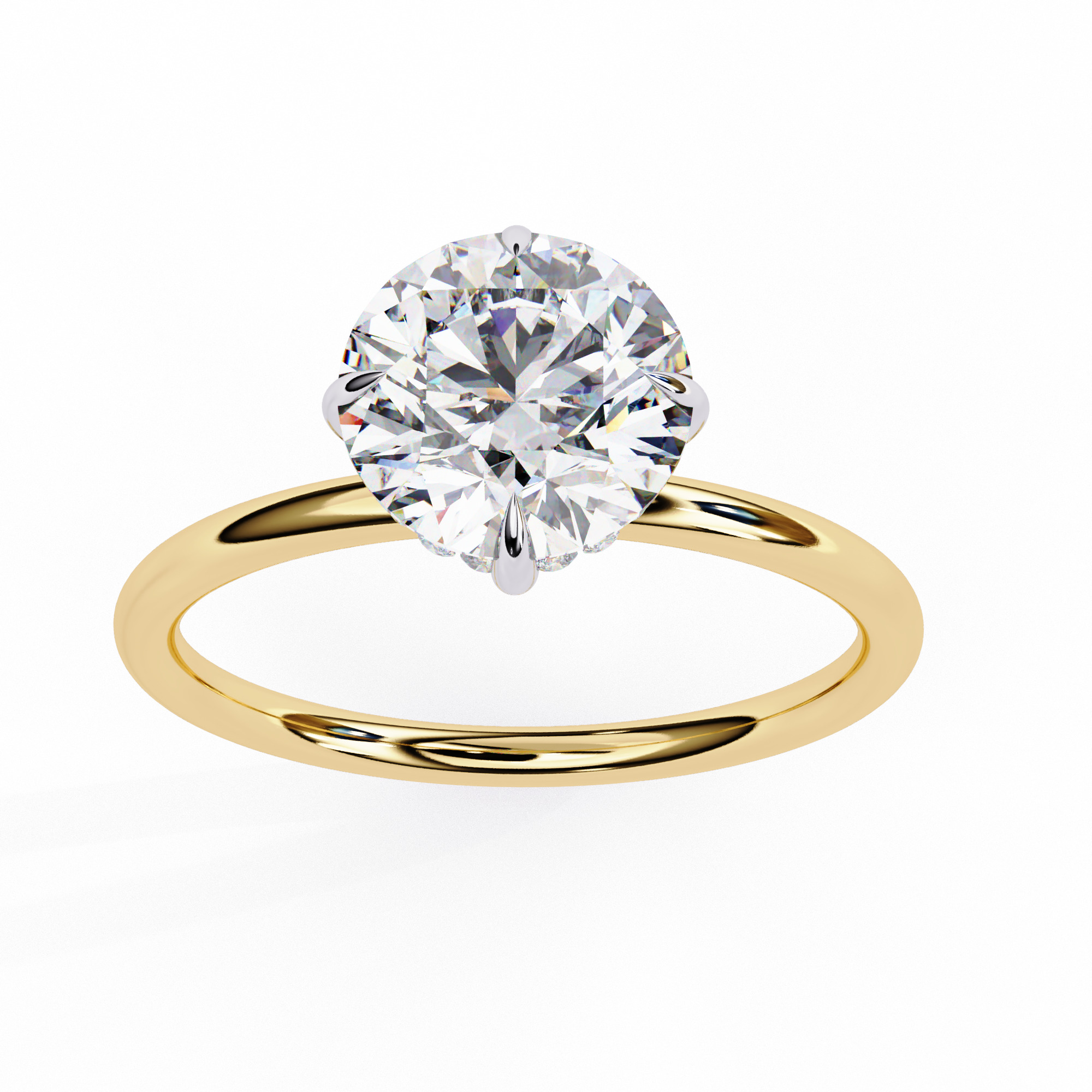 Mono Diamond Solitaire Ring 360 animation renders 3dm stl 3D print model_12