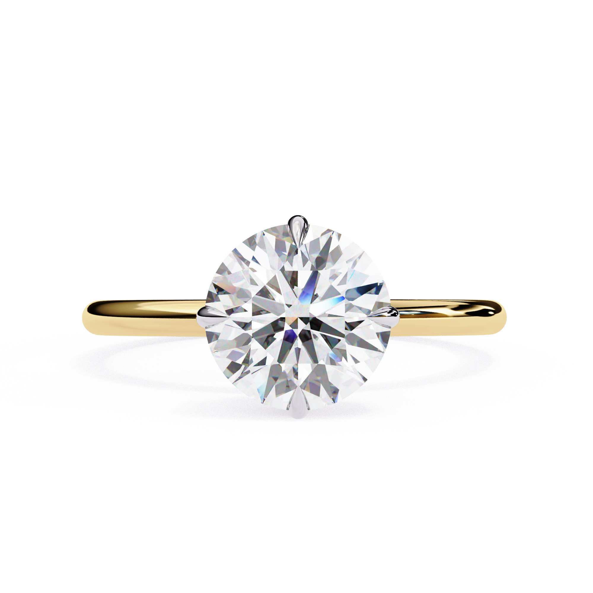 Mono Diamond Solitaire Ring 360 animation renders 3dm stl 3D print model_4