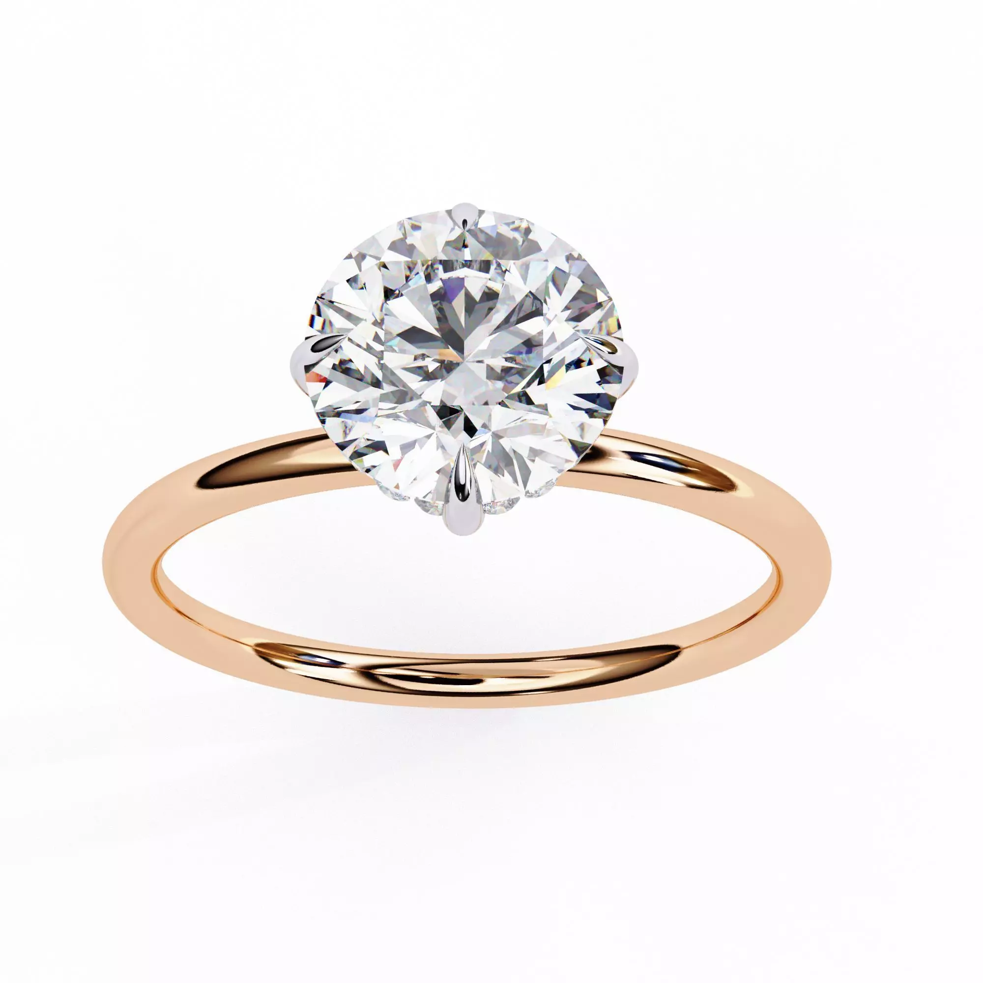 Mono Diamond Solitaire Ring 360 animation renders 3dm stl 3D print model_0