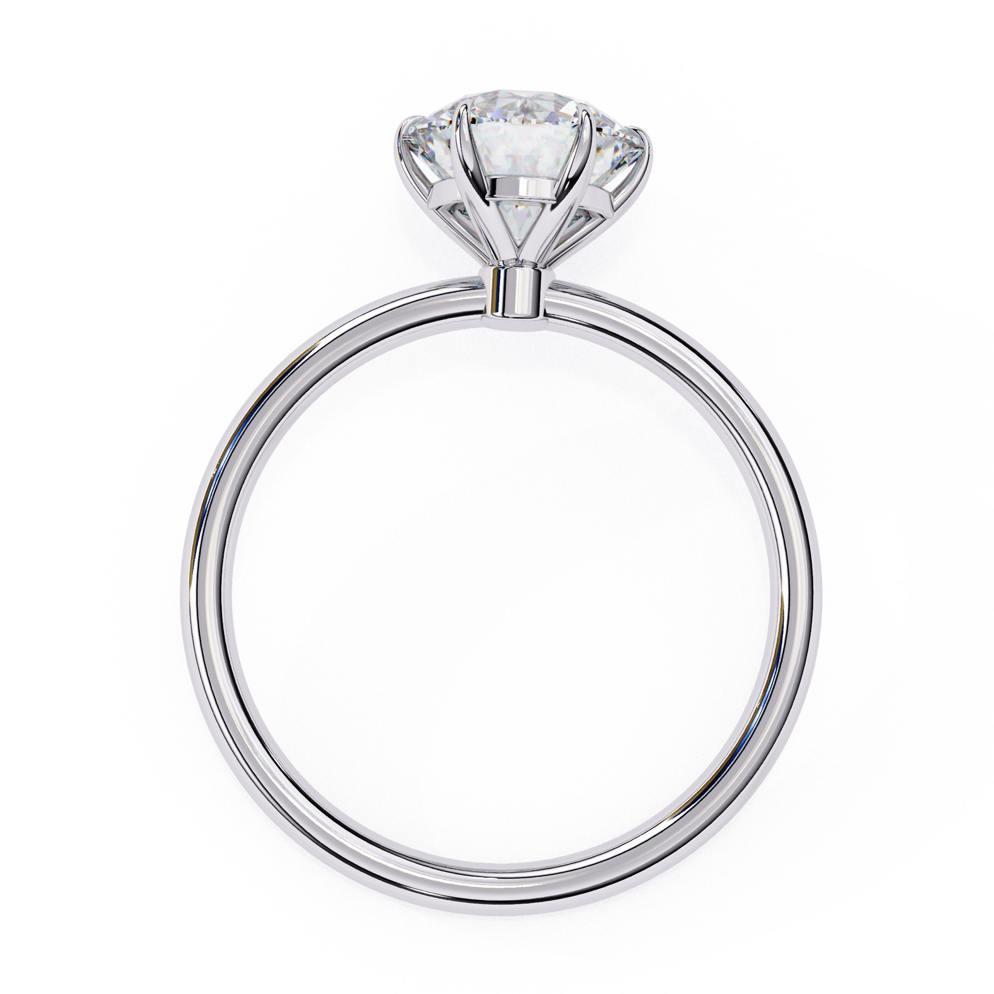 Mono Diamond Solitaire Ring 360 animation renders 3dm stl 3D print model_10