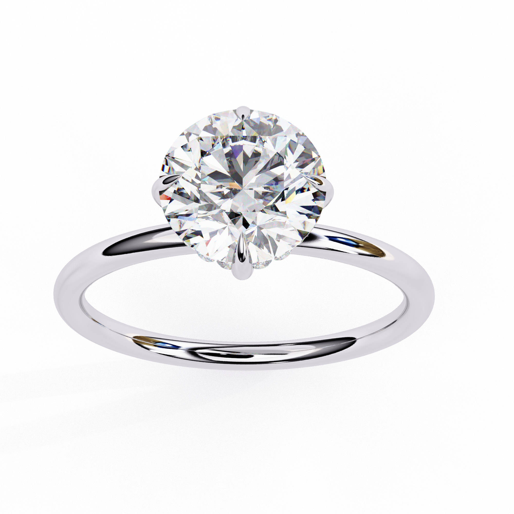 Mono Diamond Solitaire Ring 360 animation renders 3dm stl 3D print model_13