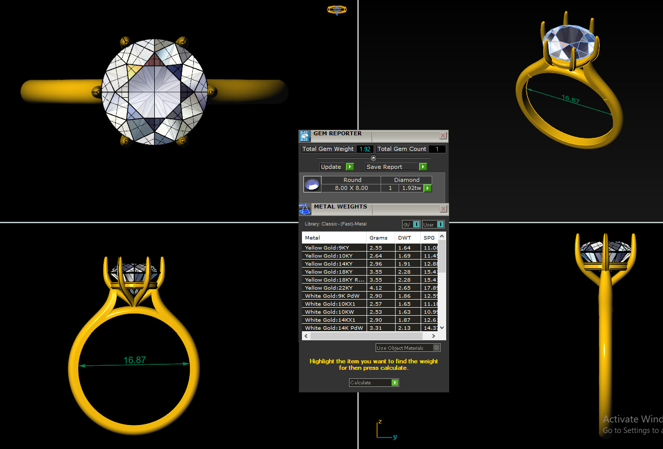 Mono Diamond Solitaire Ring 360 animation renders 3dm stl 3D print model_4