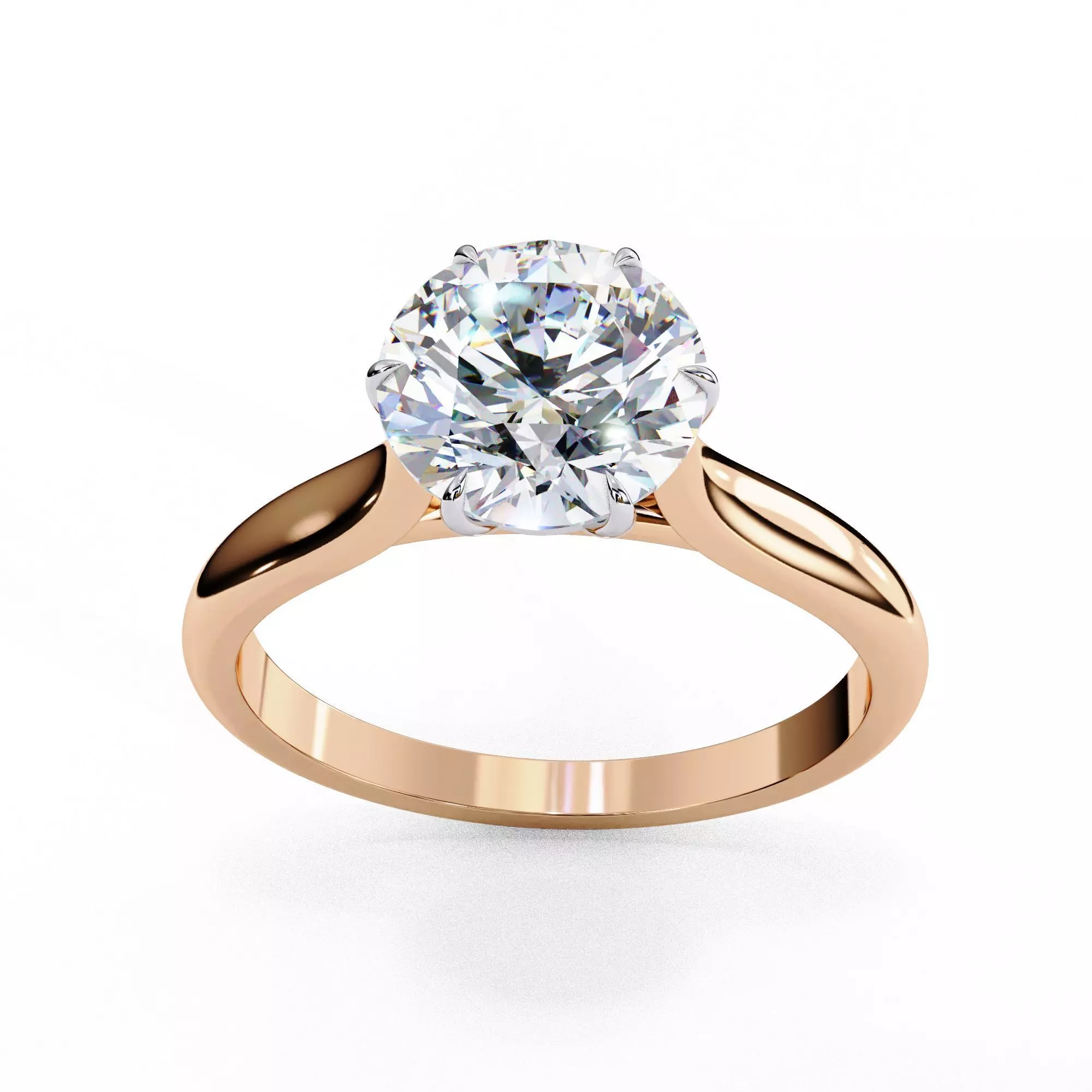 Mono Diamond Solitaire Ring 360 animation renders 3dm stl 3D print model_0