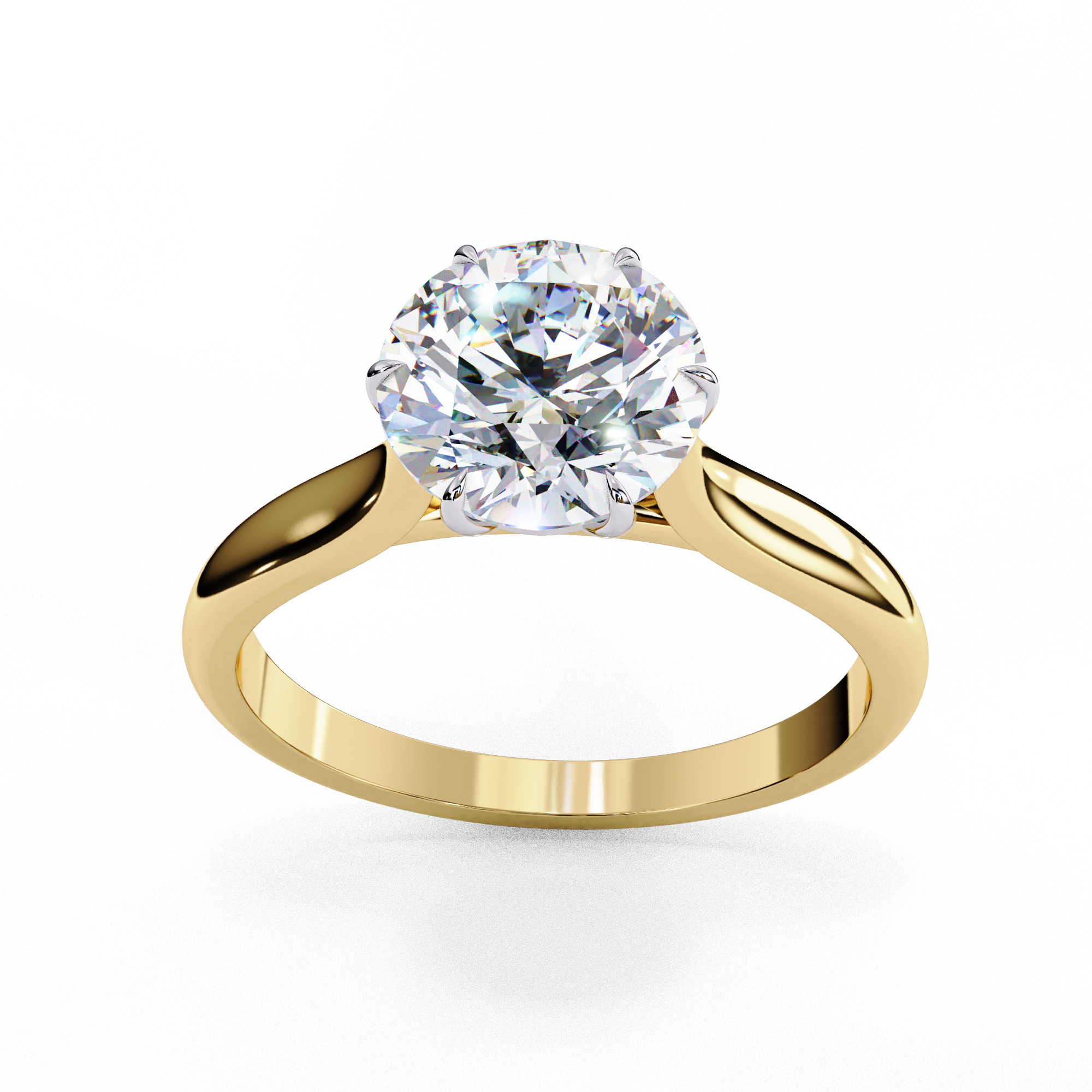 Mono Diamond Solitaire Ring 360 animation renders 3dm stl 3D print model_9