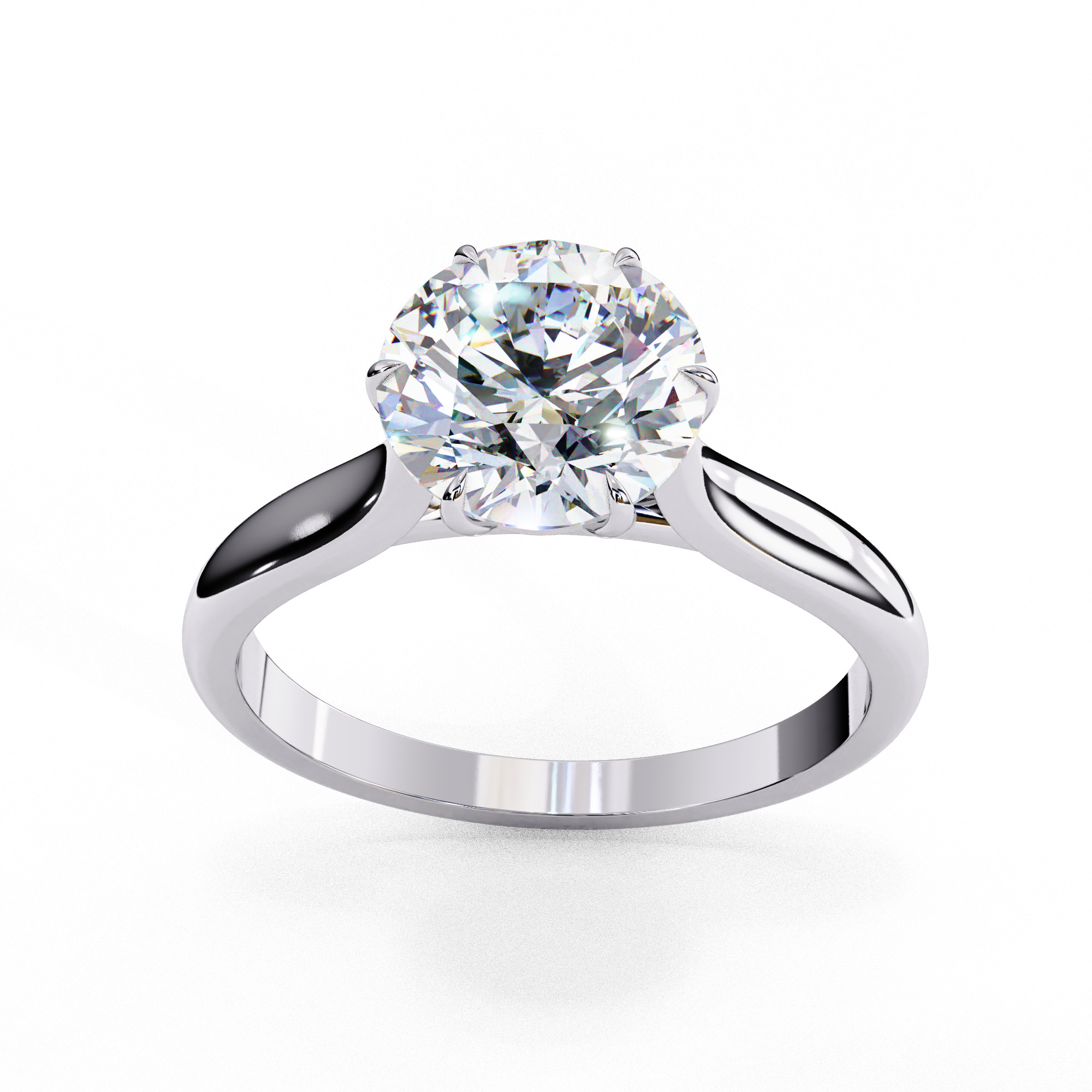 Mono Diamond Solitaire Ring 360 animation renders 3dm stl 3D print model_10