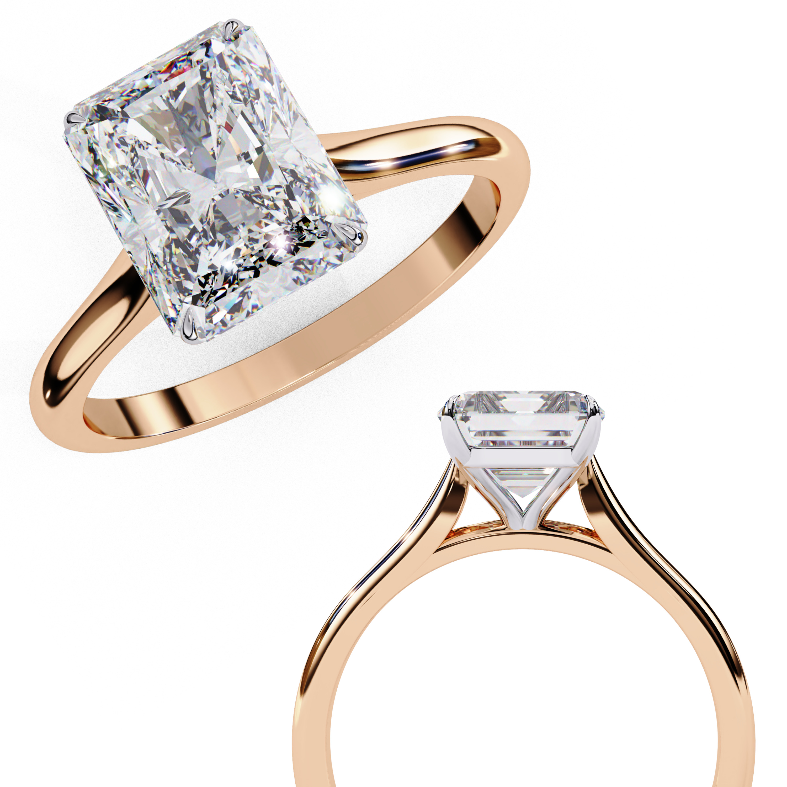 Mono Diamond Solitaire  Ring 360 animation renders 3dm stl  3D print model_2