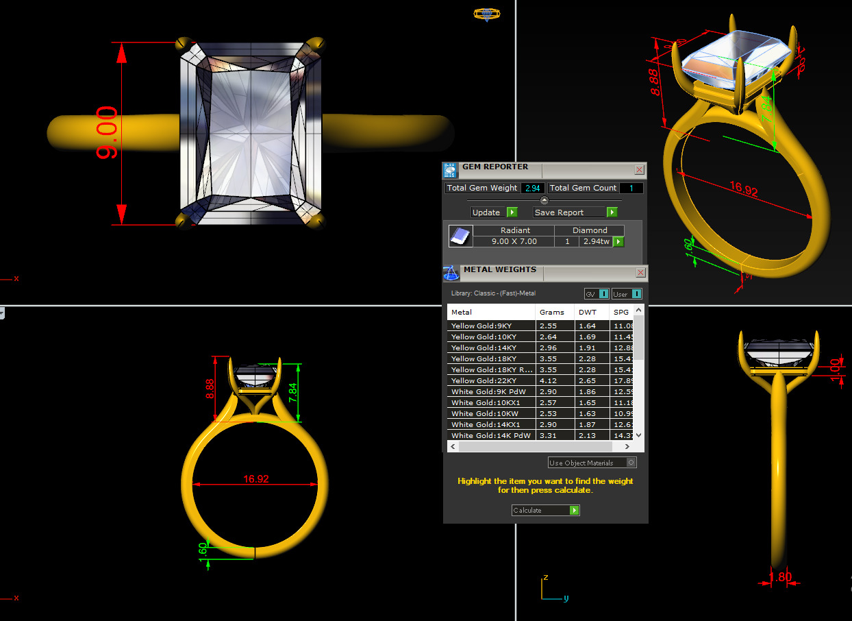 Mono Diamond Solitaire  Ring 360 animation renders 3dm stl  3D print model_3