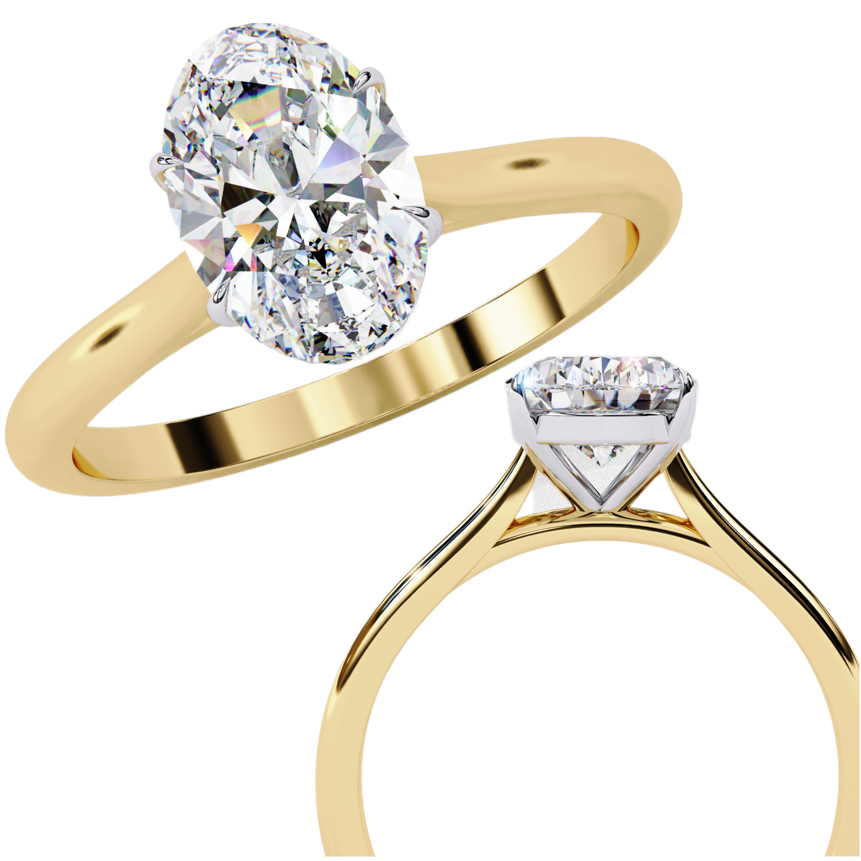 Mono Diamond Solitaire Ring 360 animation renders 3dm stl 3D print model_2