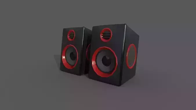 JALTECH USB Super Bass Speakers 3D model Low Poly