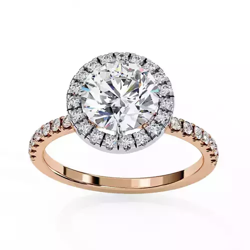 Halo Solitaire Diamond Ring 360 animation renders 3dm stl  3D print model