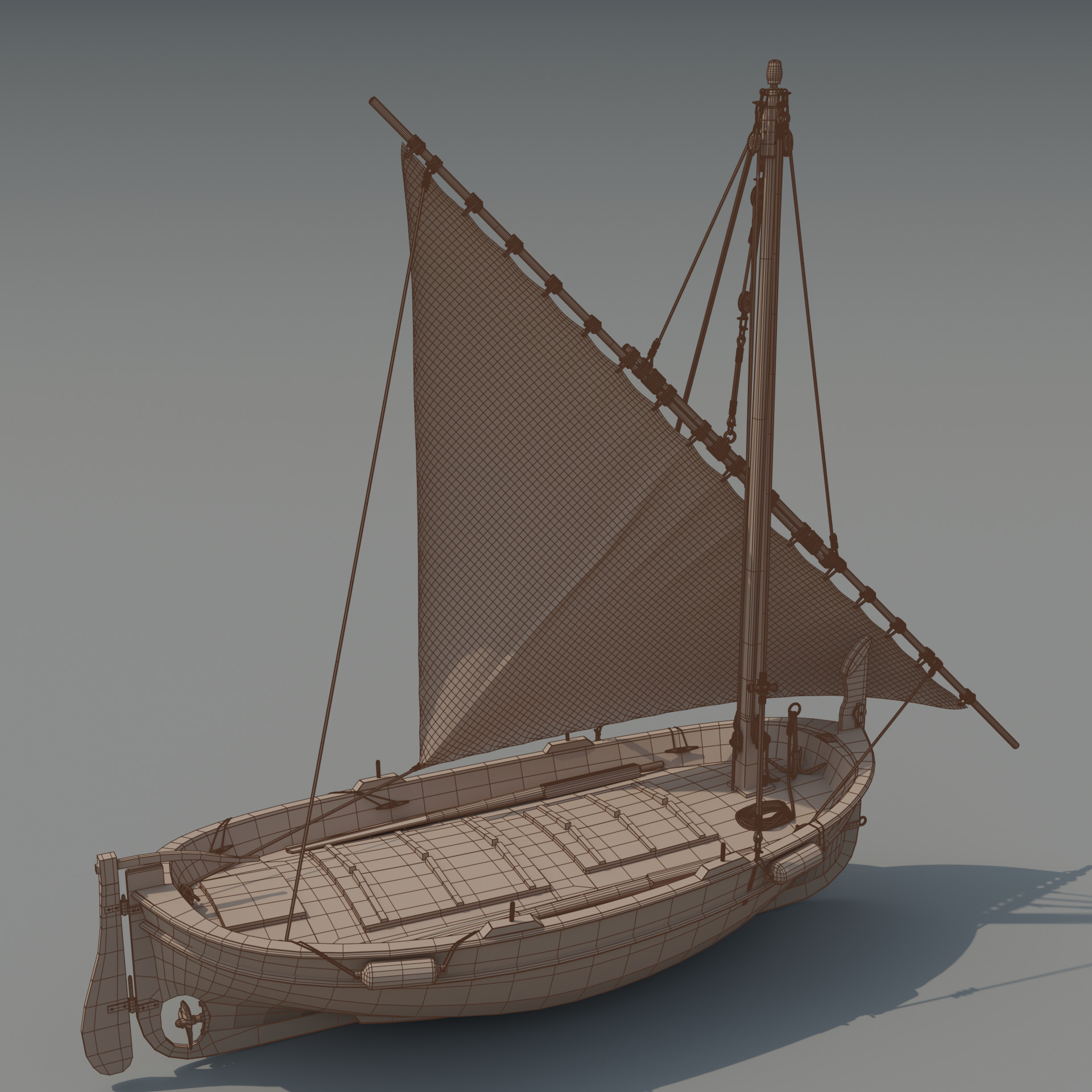 Llaut Spanish Boat 3D model_8