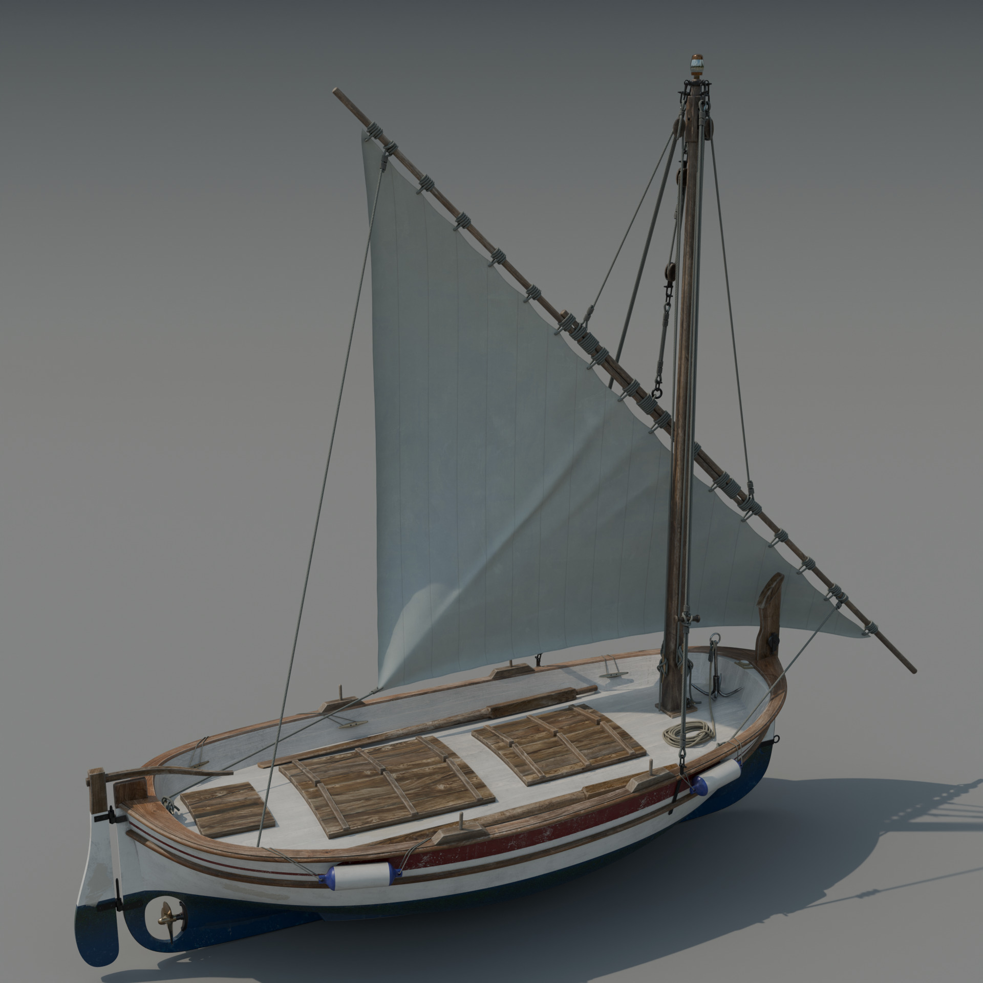 Llaut Spanish Boat 3D model_7