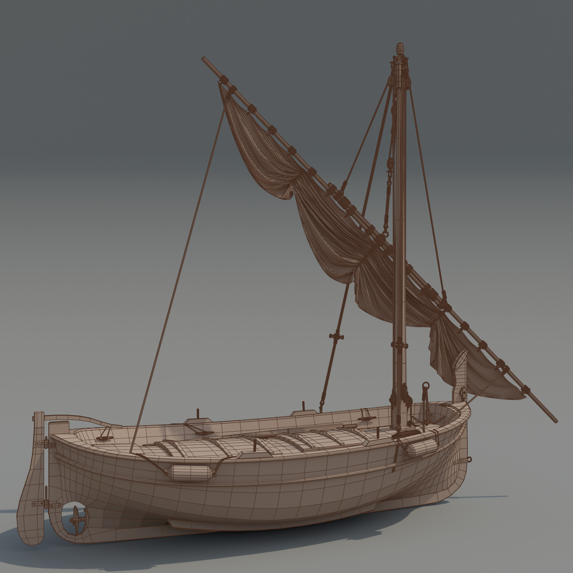 Llaut Spanish Boat 3D model_23