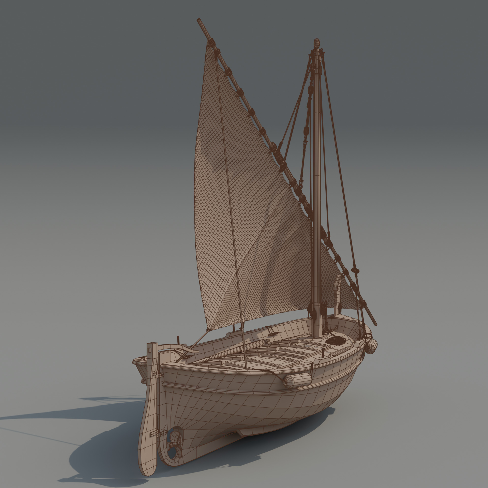Llaut Spanish Boat 3D model_5