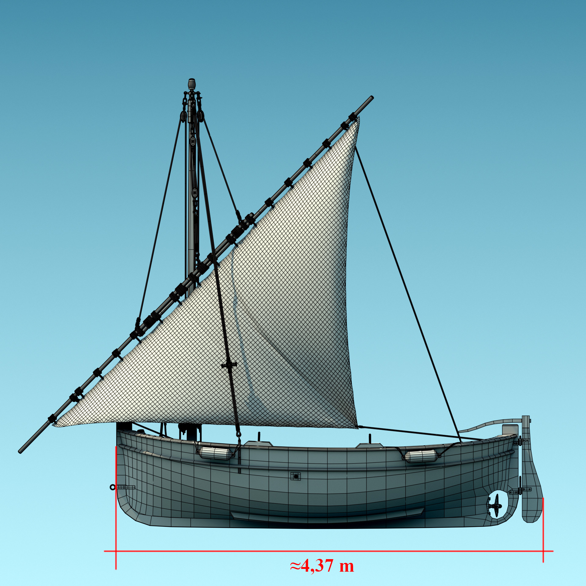 Llaut Spanish Boat 3D model_34