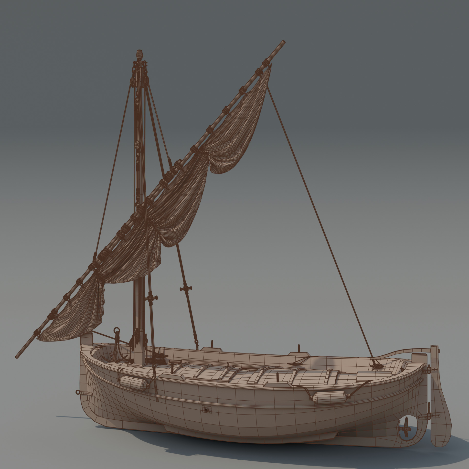 Llaut Spanish Boat 3D model_21