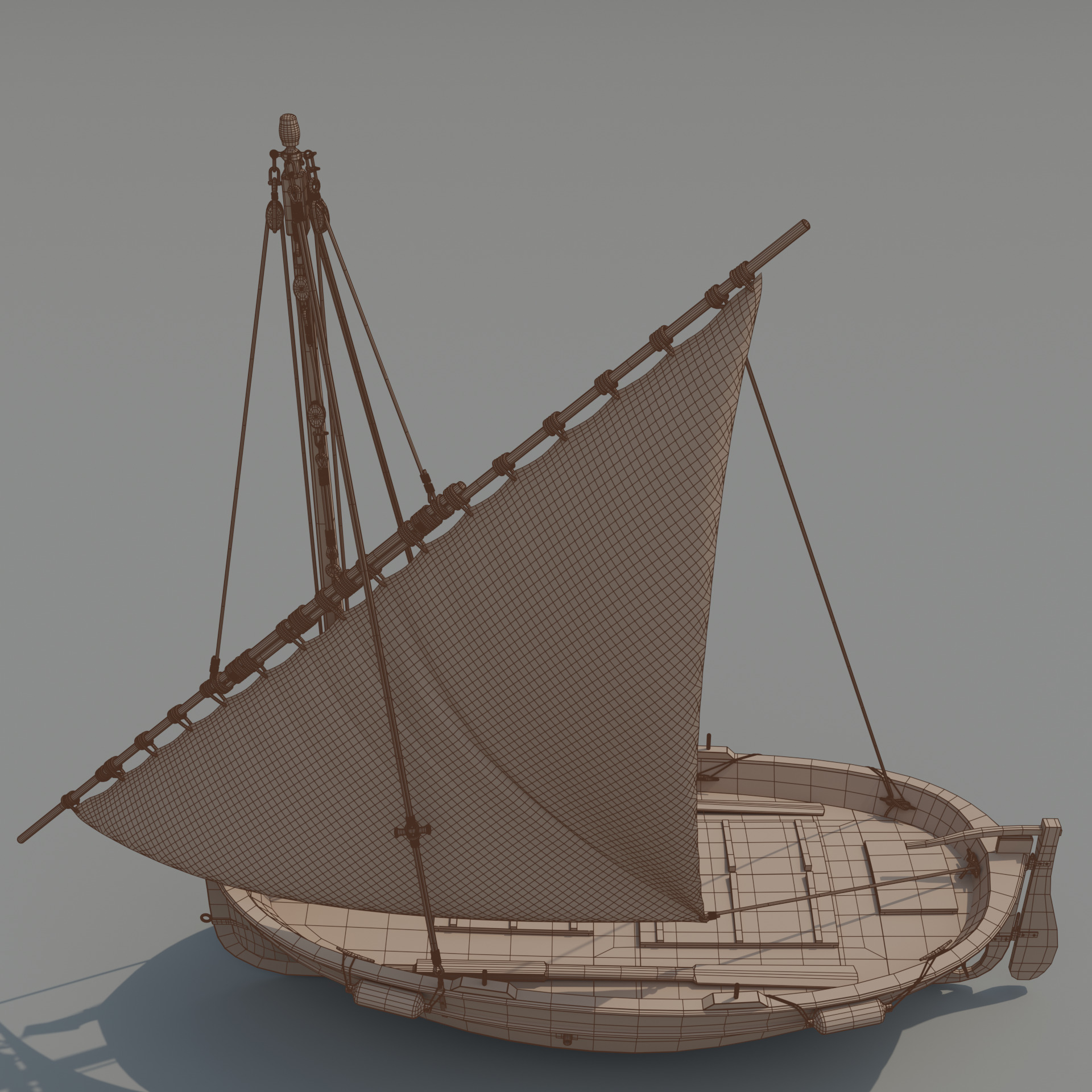 Llaut Spanish Boat 3D model_11