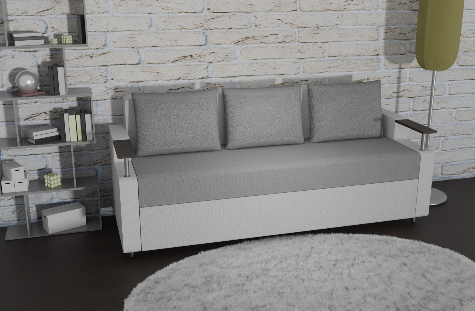 Sofa Euro Millennium light gray 3D model_1