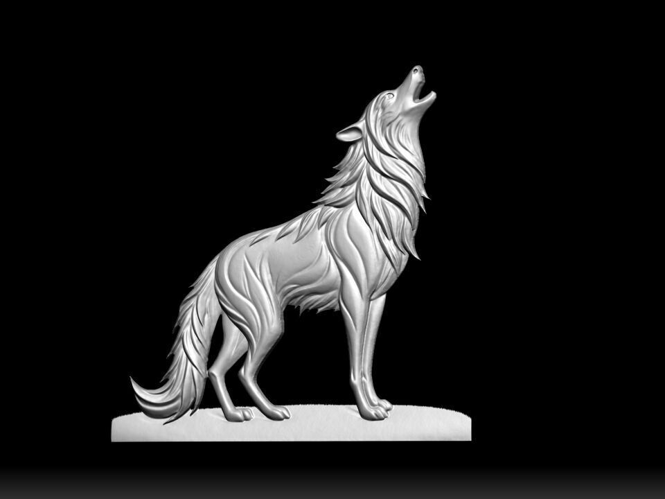 Wolf howl 3D print model_1