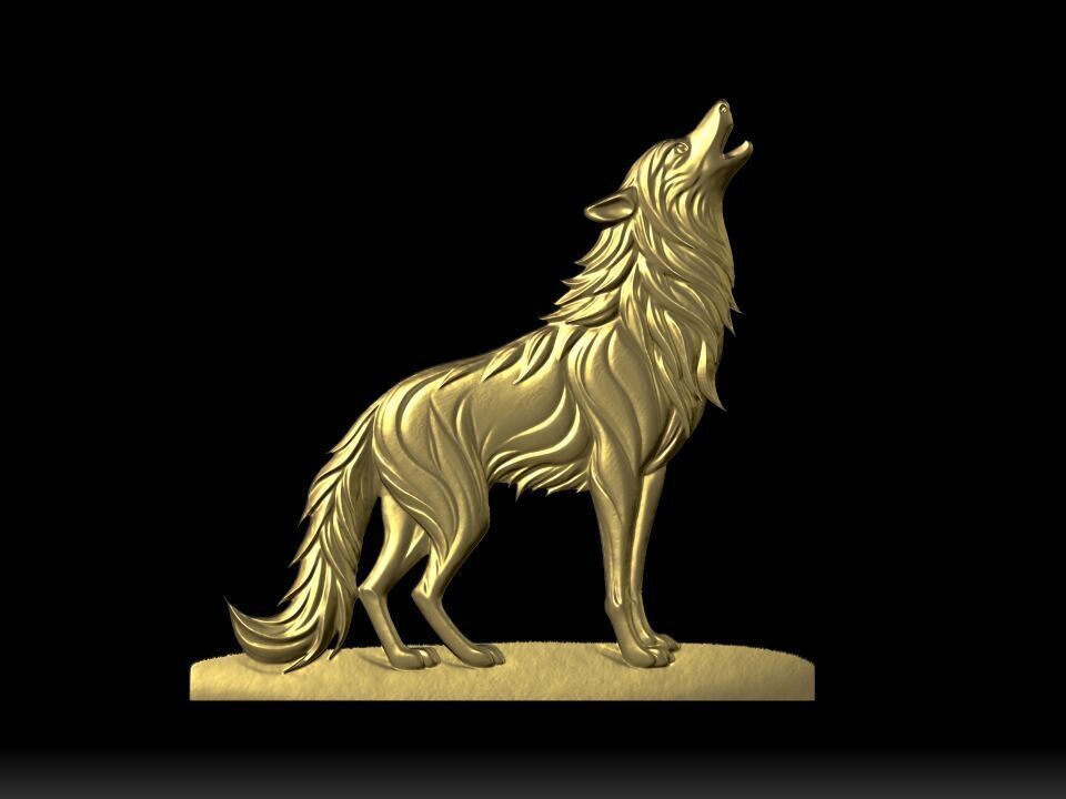 Wolf howl 3D print model_2