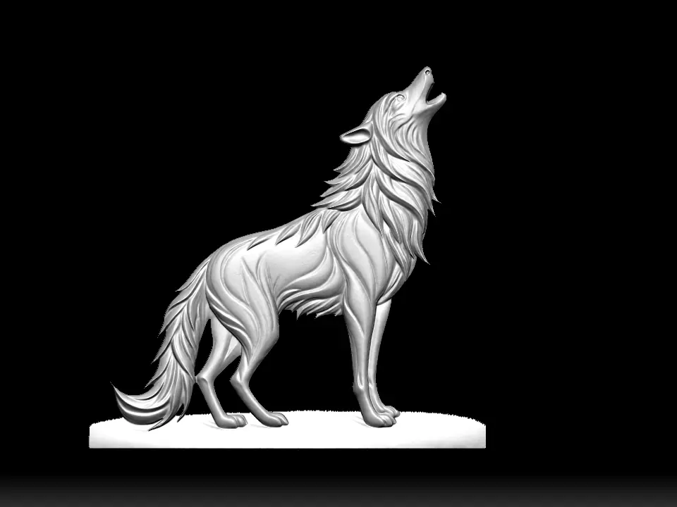 Wolf howl 3D print model_0