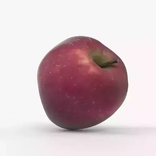 Photorealistic 3D scan of red apple Low-poly 3D model