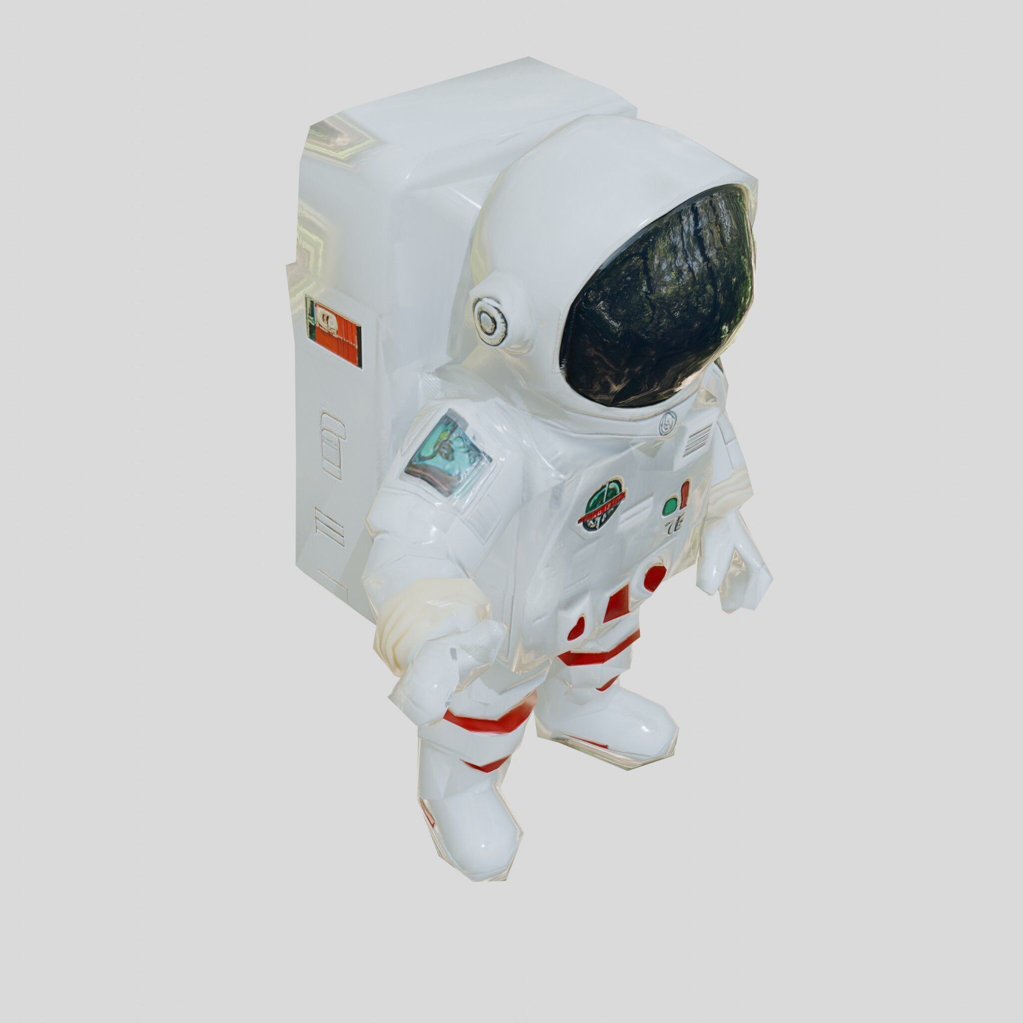 Astronaut Character Cartoon Style 3D Model Low-poly 3D model_10