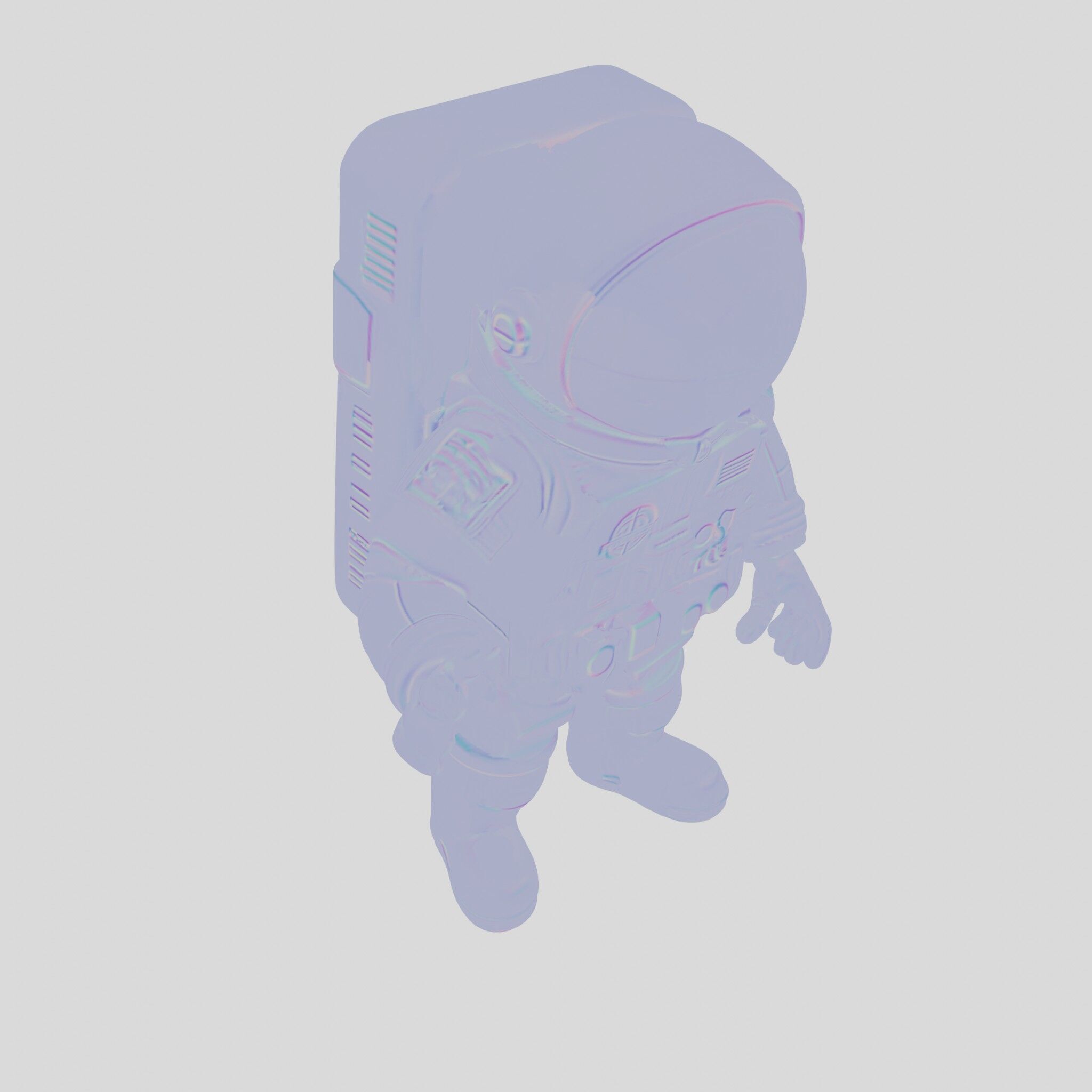 Astronaut Character Cartoon Style 3D Model Low-poly 3D model_26