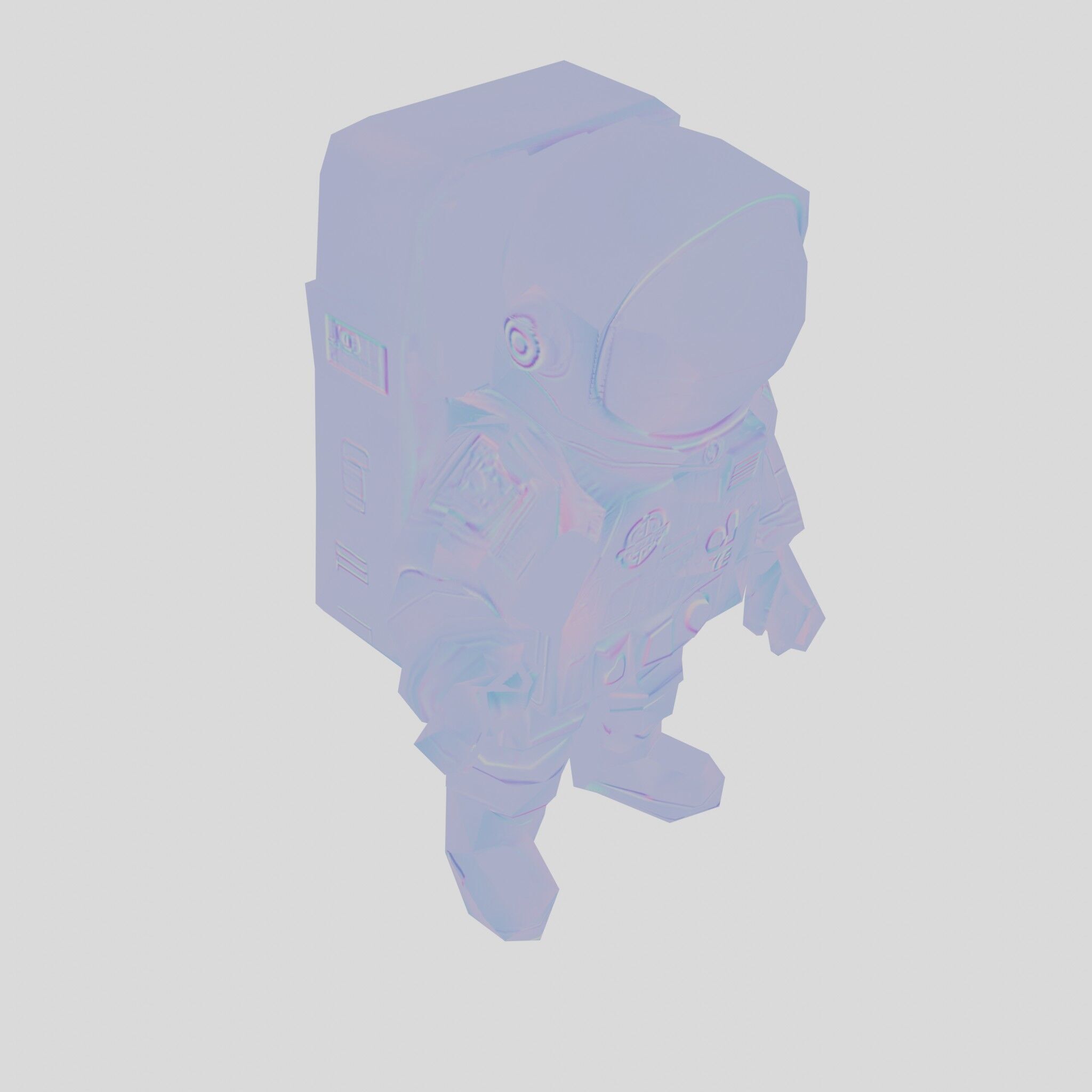 Astronaut Character Cartoon Style 3D Model Low-poly 3D model_28