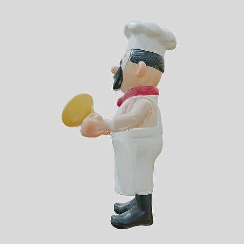 Cartoon Chef Figurine with Ladle 3D Model Low-poly 3D model