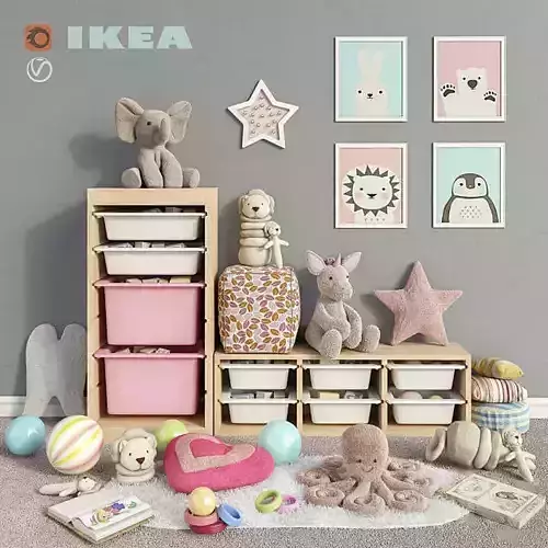 IKEA storage furniture - toys and decor for a children room set