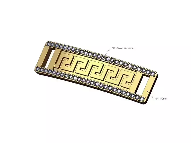 Greek key diamond bracelet plate