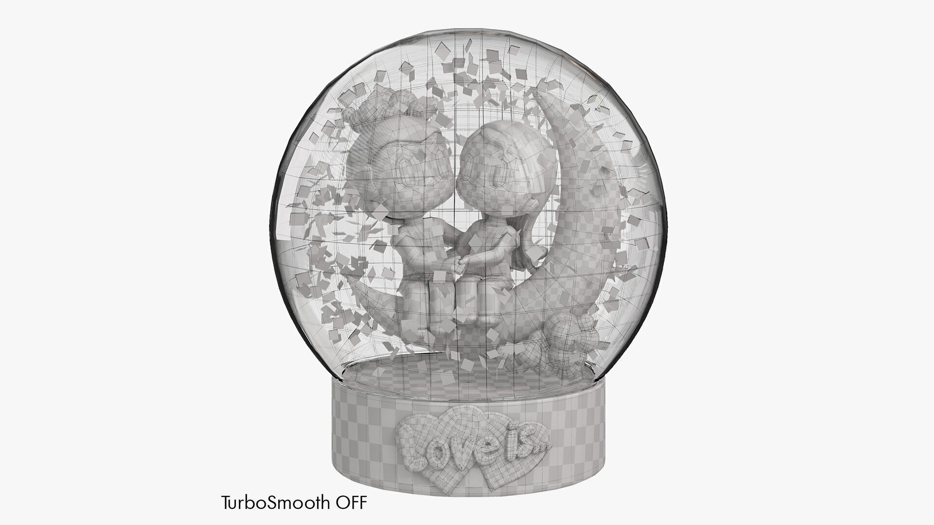 Valentines Day Snow Globe 3D model_6
