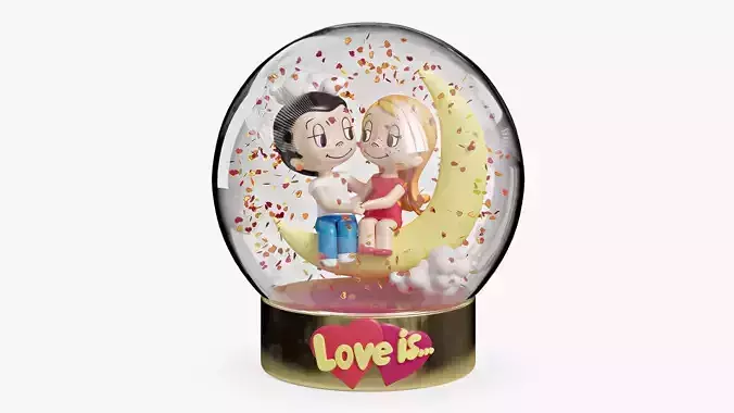 Valentines Day Snow Globe 3D model
