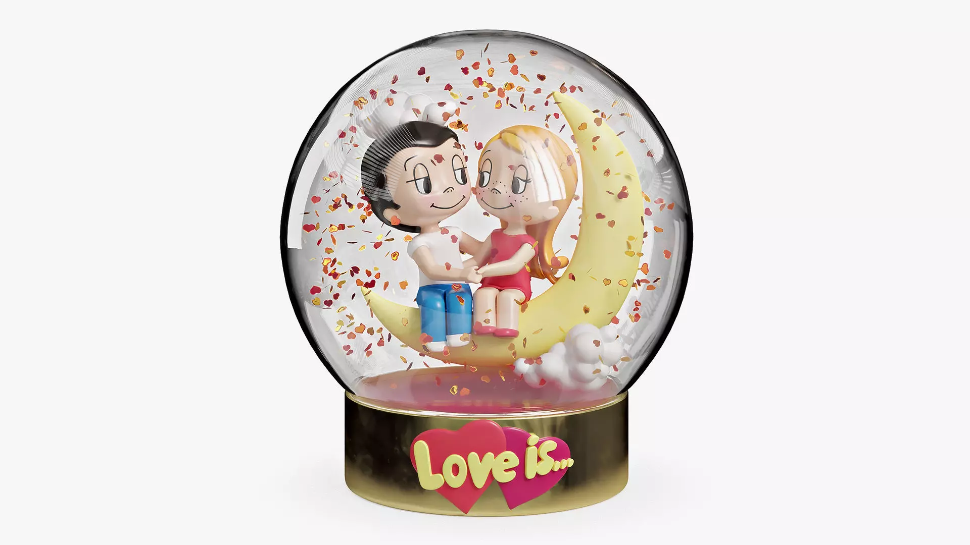 Valentines Day Snow Globe 3D model_0