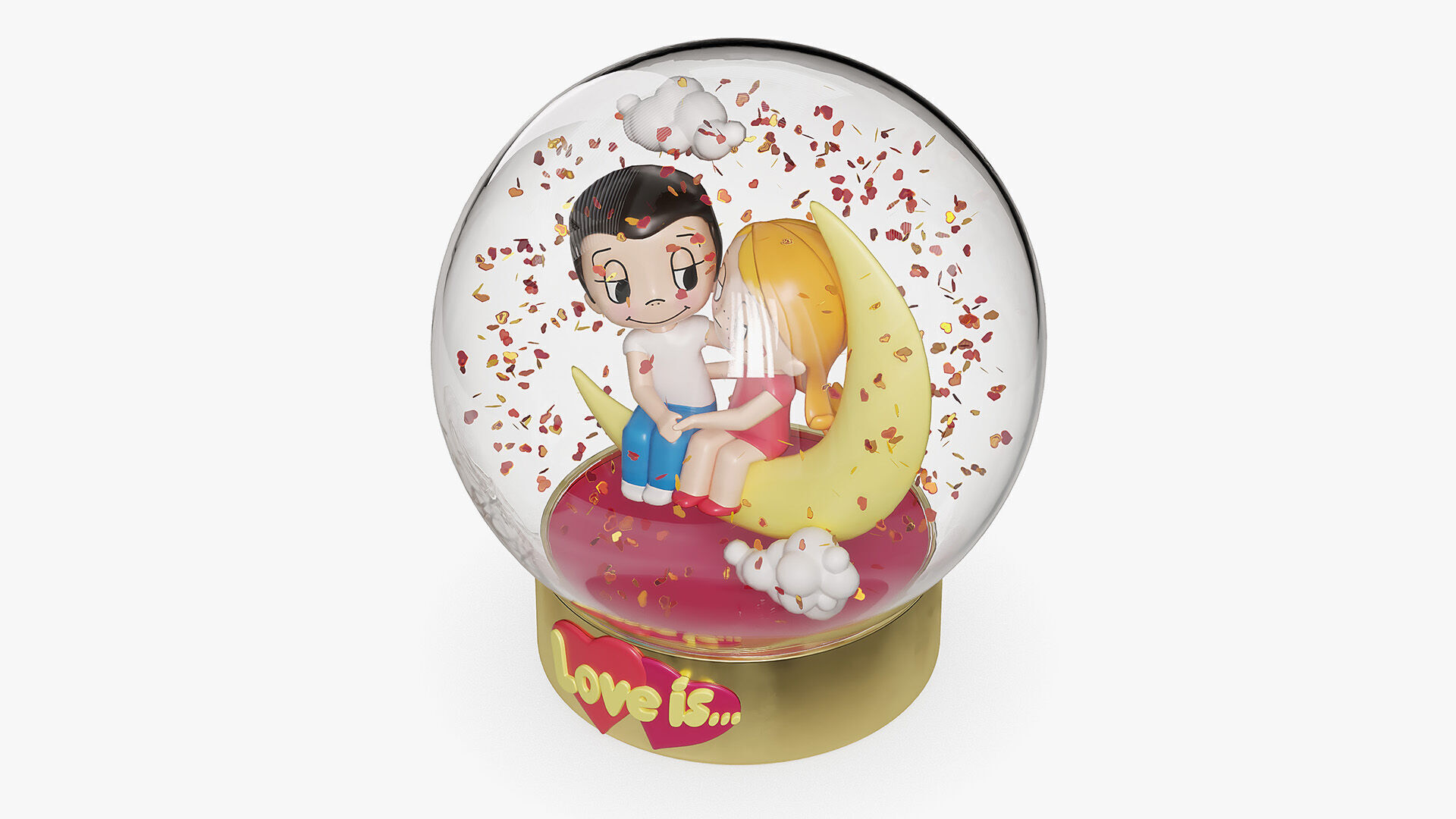 Valentines Day Snow Globe 3D model_1