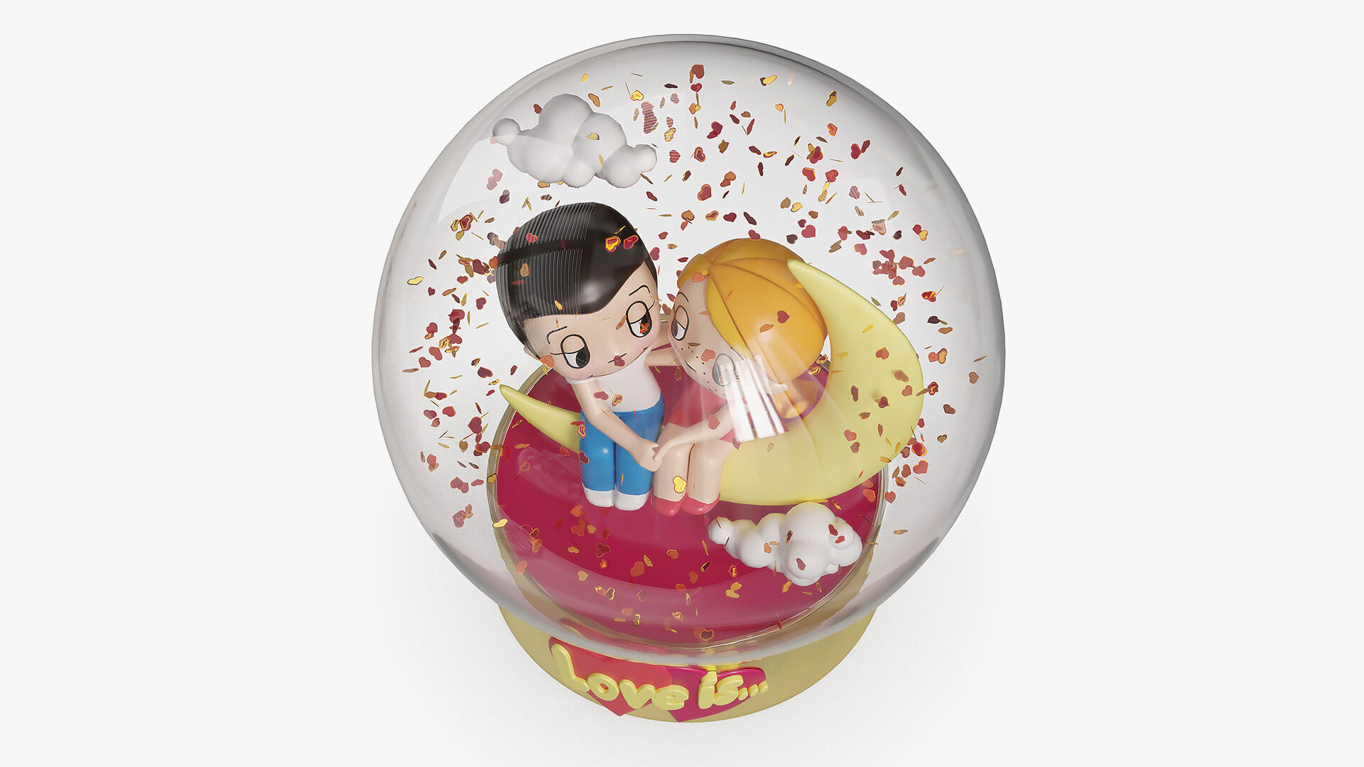 Valentines Day Snow Globe 3D model_3