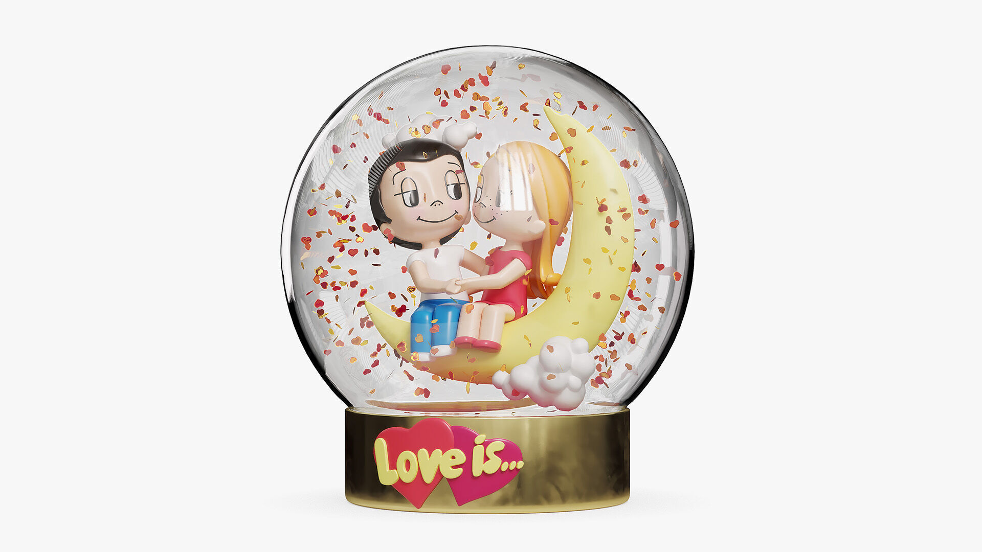 Valentines Day Snow Globe 3D model_2