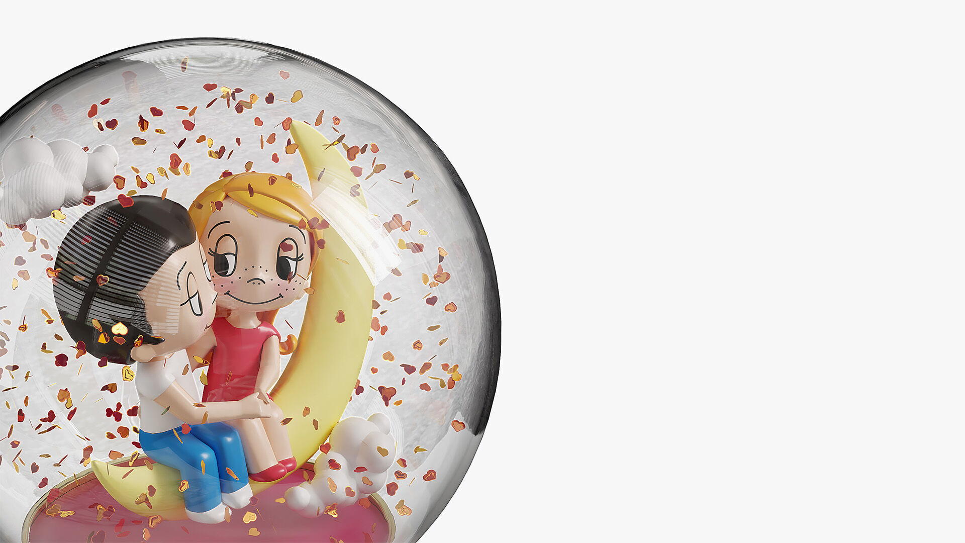 Valentines Day Snow Globe 3D model_4